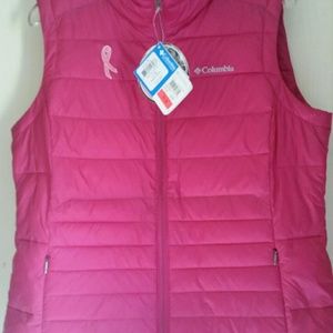 NWT COLUMBIA WINTER VEST (FOR THE CURE SYMBOL)